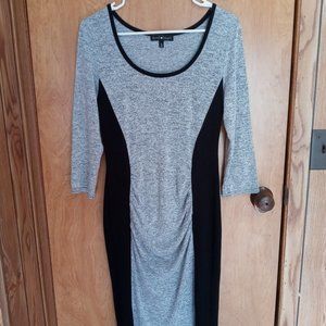 Derek Heart, Large, Gray/Black, Long sleeve Dress